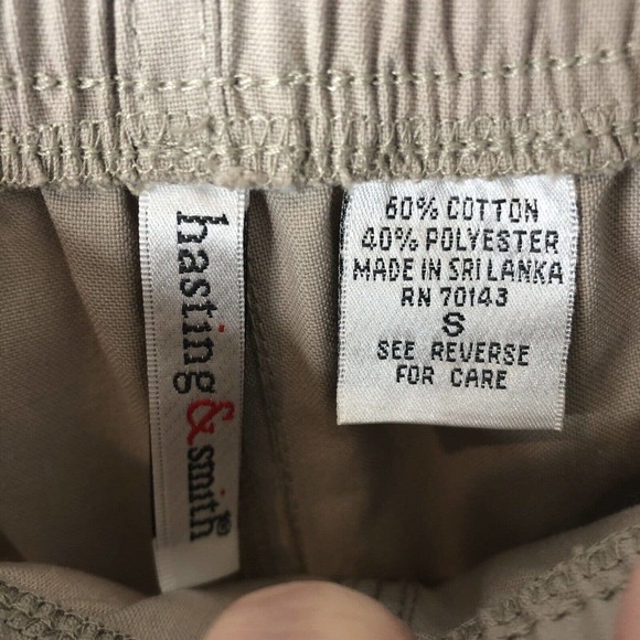 Hasting & Smith NWT Women's Tan Pull On Cropped Pants w/Drawstring Size Small - Picture 4 of 7